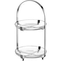 LEONARDO Etagere CUCINA, 2 stufig - Höhe 32 cm, Glas, Metall, Servieretagere mehrstöckig, zum Servieren und Präsentieren