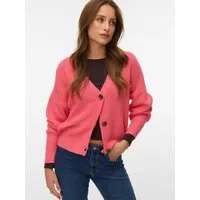 Vero Moda Strickjacke VMLEA LS V-NECK CUFF CARDIGAN NOOS Kunstfaser, regular fit