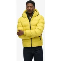 Superdry Steppjacke HOODED SPORTS PUFFER JACKET Kunstfaser, relaxed fit