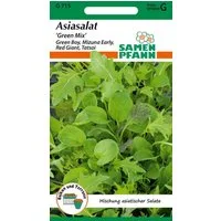 SAMEN PFANN Gemüsesamen Asiasalat, Green Mix, Mischung - 4 Sorten Asia-Salat-Samen
