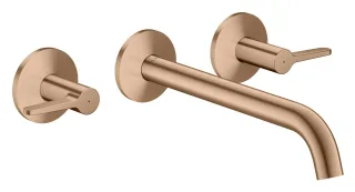 Hansgrohe 3-Loch Wannenarmatur AXOR One Unterputz Wandmontage Hebelgr.brushed red gold, 48431310 48431310