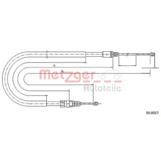 Metzger Handbremsseil hinten GAZ Peugeot