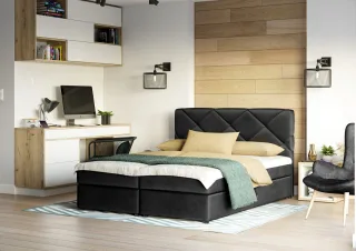 Boxspringbett Schlafzimmerbett MILTON 140x200cm Schwarz