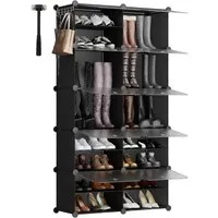 Sekey Schuhregal Schuhregal Schuhschrank Schuh-Organizer Stecksystem DIY-Regal, 1-tlg 40 Paar Schuhe Kunststoff mit Schwarz 10 Tür