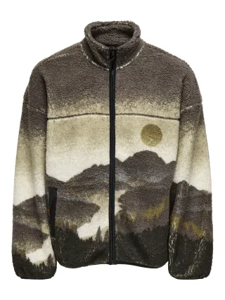 ONLY&SONS - ONSBLAZE AOP FULL ZIP HIGH NECK - Gr. - XL
