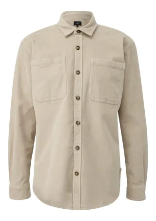 Q/S designed by - Overshirt aus Cord mit aufgestetzten Taschen beige - Gr. - XXL