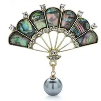 Dark-Desires Brosche Nostalgische Brosche Fächer in Regenbogenfarben barock, Damen Brosche vintage Accesssoire retro Anstecknadel