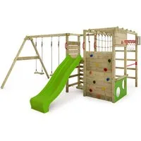 FATMOOSE Klettergerüst ActionArena mit Schaukel, Leiter & Basketballkorb, (Abenteuer-Spielplatz für Action, Balance & Geschicklichkeit, für aktive Kinder, die hoch hinaus wollen), 10-jährige Garantie*, Torwand, Reckstange