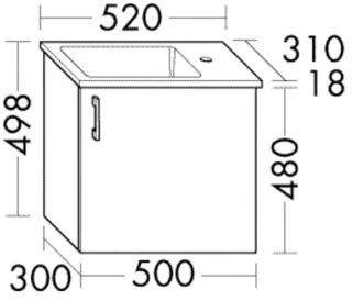 Burgbad Mineralguss-Waschtisch+Waschtischunterschrank System 30 Preisgruppe 3 Diago Schwarz Solid SHLK052RF6560C0001