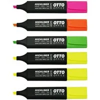 Otto Office Marker Highliner, (6-tlg), Textmarker mit Keilspitze