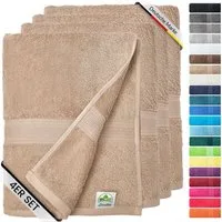 leevitex® Handtücher 4er-Set, 50 × 100 cm, aus 100% Baumwolle, Frottee (Set, 4-St), OEKO-TEX® STANDARD 100 zertifiziert und hochwertig verarbeitet