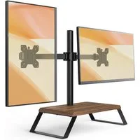 AOKCOS Monitorständer Monitorhalterung für 2 Monitore, 12-27 Zoll, (bis 27 Zoll, höhenverstellbar, ±40° neigbar, ±80° schwenkbar, 360° drehbar)
