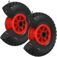 TRUTZHOLM Sackkarren-Rad 2x Sackkarrenrad PU-Rad zentrierte Nabe rot Vollgummi Bollerwagen (Set, 2 St)
