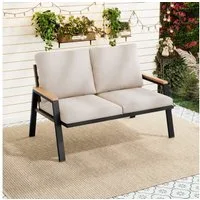 Flieks Gartensofa, 2-Sitzer Ecksofa verzinkter Stahl Industriestil