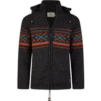 THC Natural Line Strickjacke THC Strickjacke 819 schwarz bunt (1 Stück, 1-tlg., 1 Stück) Strickjacke mit abnehmbarer Kapuze