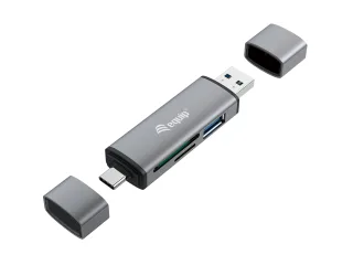 Equip Dual-Slot-Cardreader with 1 Port USB 3.0 Hub | 245460 | USB 3.0 [Stecker - Multi]