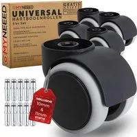 MYNEEED Bürostuhl Universal Bürostuhl Rollen ohne Stifte, mit 10mm & 11mm Stifte