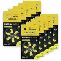 Intenso INTENSO Hörgeräte-Batterien-Set Engery Ultra A 10, 60er-Set, gelb Knopfzelle