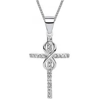 Goldene Hufeisen Kette und Anhänger Set Kreuz Unendlichkeit Anhänger mit Kette 925 Silber Rhodiniert Damen (2-tlg, inkl. Etui), Rhodiniert
