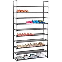 IDIMEX Schuhregal ILONA, Schuhregal Stoffregal Kellerregal 50 Paar Schuhe Standregal 10 Böden s