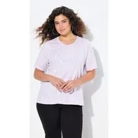 Ulla Popken T-Shirt T-Shirt Tiermuster Classic V-Ausschnitt Halbarm