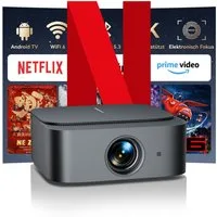 ZOOMCAT ZOOMCAT E1 Beamer 4K Mit Netflix Zertifizierung Beamer (25000 lm, 25000 : 1, 3840x2160, 1920x1080 px, Elektrische Fokussierung, 4D 4P elektronische Trapezkorrektur)