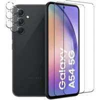 CoolGadget Schutzfolie Panzerfolie für Samsung Galaxy A54 5G, (Spar-Set 4in1, 2x Displayschutz, 2x Kameraschutz), Panzerglas Schutzfolie für Samsung Galaxy A54 5G Folie