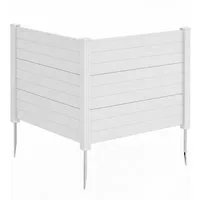 COSTWAY Gartenzaun, Steckzaun Lamellenzaun mit 3 Pfählen, 122 x 95 cm