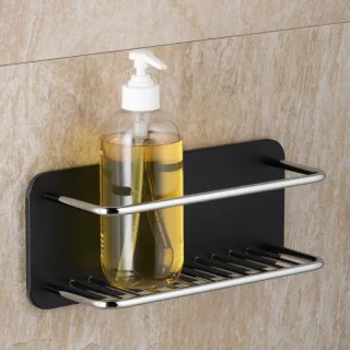 Giese Duschkorb schwarz/chrom selbstklebend, 11230-02 11230-02