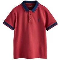 Next Poloshirt Kurzärmeliges Poloshirt mit gestreiften Kragen (1-tlg)