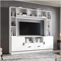 Merax Wohnwand Wohnwand-set TV-Board-set, (1-St), Wohnzimmermöbel-Set mit 2 Schränken, 2 Schubladen und 11 Fächern