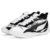 PUMA Hallen-Indoorschuhe Playmaker Pro Courtside weiss/schwarz Herren Handballschuh