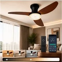 Lapalife Deckenventilator mit Beleuchtung, Leise Ventilator, Dimmbar, Kristall-Lampenschirm, 6 Geschwindigkeiten, mit Fernbedienung&APP, Timer, 100CM