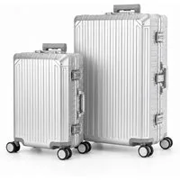 Travelhouse Kofferset 100% Aluminium TOKYO - verschiedene Farben, 4 Rollen, (2 tlg., S+XL), Zipperless - Kein Reißverschluss, TSA Zahlenschloss, Nassfach
