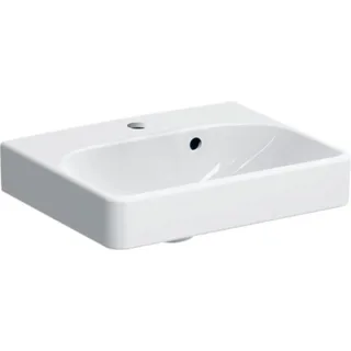 Geberit Smyle Square Handwaschbecken, 45x36cm mit Hahnloch, mit Überlauf asym., 500222011 500222011