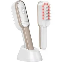 COOL-i ® Elektrohaarbürste Elektrische Haarpflegebürste,3-in-1 mit Lichtanwendung, Massage & Öl-Applikator