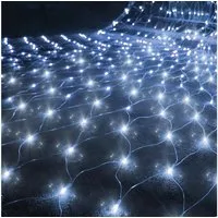 Merry 2024 LED-Lichternetz LED Lichterkette Dekolicht,Weihnachtsbeleuchtung,LED Vorhang Licht, 8 Modi,1.5x1.5M/2x2M/2x3M/4x6M,für Halloween,Party,Fensterdeko
