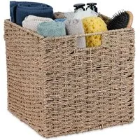 relaxdays Regalkorb Geflochtener Aufbewahrungskorb Seegras (1 St)