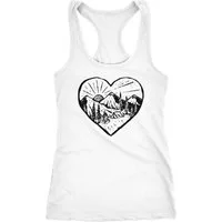 Neverless Tanktop Damen Tank-Top Wandern Berge Naturfreunde Adventure Camping Racerback