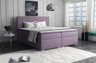 Boxspringbett Schlafzimmerbett SOREL 180x200cm Stoff Soro Violett