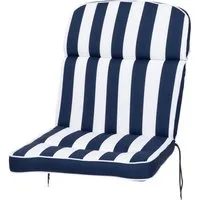 KETTtex Sesselauflage Niederlehner Alicante 2155 blau-weiß Blockstreifen 100x50x7 cm KETTtex