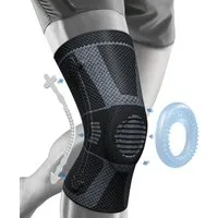LA CUTE Kniebandage Kniebandage Patella-Gel mit Federstabilisatoren für Sport & Therapie (1-teiliges Kniebandage-Set für Sport, Fitness und Gelenkschutz, Kniebandage inkl. Stabilisatoren und Gel-Pad für Sport und Therapie), Ergonomische Kniebandage f