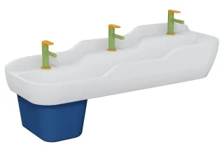 VitrA Sento Kids Reihenwaschtisch 125 cm ohne Überlaufloch Weiß Hochglanz,7352B003-1741 7352B003-1741