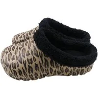 VewoTex Damen Clogs Leo mit Teddy Kunstfell » günstige Damenschuhe Clog (Paar, 2-tlg., 1 Paar) gefütterte Clogs mit Leo-Muster » Winter&Herbst Gartenschuhe