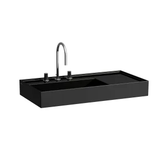 LAUFEN Waschtisch Kartell · LAUFEN 900x460, 2 Hahnlöcher, schwarz glänzend, 81033.8, 8103380208151 H8103380208151