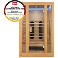 Artsauna Infrarotkabine Nyborg S120K Dual Technologie, für 2 Personen, Hemlock-Holz, HiFi-System, Ionisator, LED-Farblicht