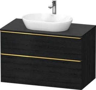 Duravit D-Neo Konsolenwaschtischunterbau wandhängend Eiche Schwarz Matt 1000x550x664 mm - DE49680341 DE4968034160000