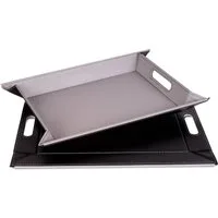 freeform Tablett DUO, 2-farbiges Wendetablett, Tablett und Tisch-Set in einem, wendbar, Kunstleder, (1-tlg), mit Doppelfunktion, pflegeleicht und kann platzsparend verstaut werden