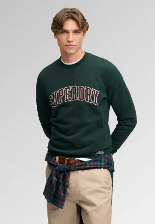 Superdry - Athletic Applique Sweatshirt lockere Passform emaillegrün - Gr. - M