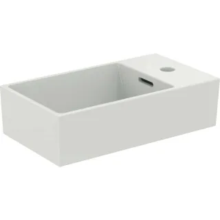 Ideal Standard Extra Hand-Waschtisch T373401 45x25x15cm, Hahnbank rechts, mit Überlauf, 1 Hahnloch, weiß